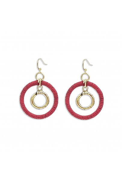 Round Cotton Thread Earring